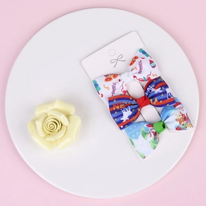 Three-piece set of Christmas bow hair clips made of durable grosgrain ribbon