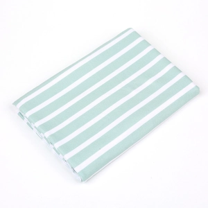 Détail du lot de couvertures d'emmaillotage à rayures vert menthe avec coutures de qualité