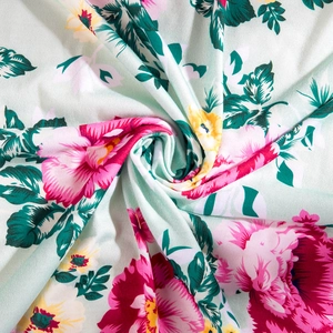 Detailed fabric texture with floral patterns for maternity robes and baby blankets