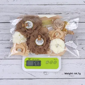 Detail view of Mommy To Be floral sash set with cute bear motif weighing 65g