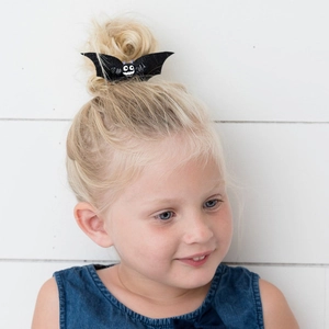 Glittering black bat hair clips for girls Halloween costume accessories set