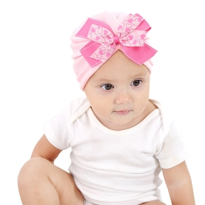 Bonnet Turban pour Bébé Avec Grand Double Nœud Imprimé Cœur Amour Nourrisson Élastique Doux Accessoire