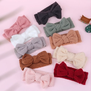Baby Schleife Stirnband Sherpa Fleece Elastisches Haarband Für Neugeborene Kinder Weicher Teddy Samt Schleife Haarschmuck Für Mädchen