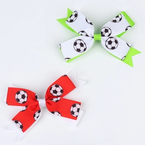 Fußball Schleifen Haarspangen Für Kinder Fußball Fan Ripsband Schleifen Zwelagig Handgefertigt Sportlich Haarschmuck