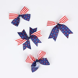 Lot de 4 barrettes nœuds patriotiques pour la fête de l'indépendance avec motifs étoiles