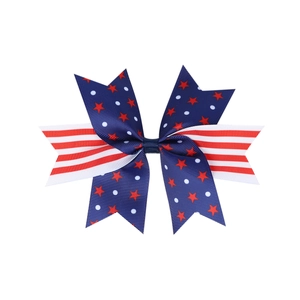 Barrette à cheveux avec nœud patriotique du Jour de l'Indépendance à rayures et étoiles