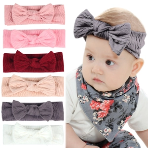 Bandeau Élastique Souple pour Bébé Avec Nœud Tricoté à Torsades Bandeau de Cheveux pour Nouveau-Né Enfant Filles