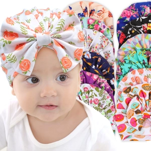 Weiche Polyester Kleinkind Baby Blumen Schleife Turban Hut Atmungsaktive Dehnbare Beanie Für Neugeborene Mädchen Kopfschmuck Zubehör