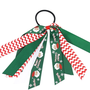 Chouchous de Noël avec rubans Père Noël et motifs festifs colorés pour filles