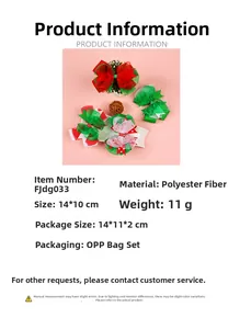 Fiocco per capelli natalizio in tulle rosso e verde con pois bianchi e dettagli in pizzo