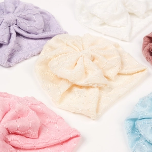Bonnets tricotés pour nouveau-nés avec nœuds mignons en plusieurs couleurs pastel