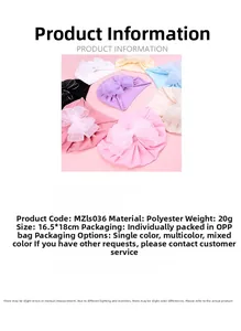 Detailed specification list for baby bow turban hats with soft lace and polyester fabric