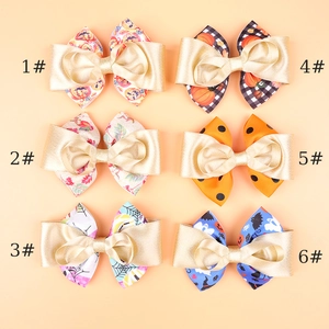 Sélection de six barrettes d'Halloween avec motifs citrouille et chauve-souris pour filles