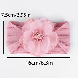 Spécifications de taille détaillées pour le bandeau bébé fleur en maille rose