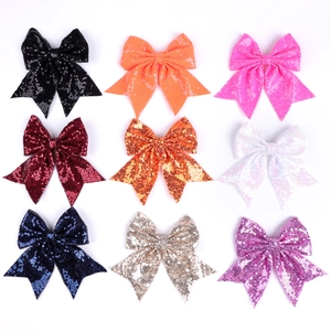 Sparkly sequin bow hair clip set in 9 vibrant colors for girls performance hair accessories