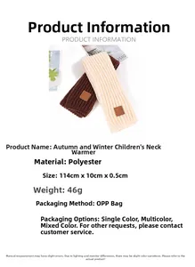 Detailed product specifications for autumn winter children's knitted polyester scarf