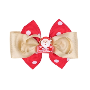 Mini barrette de Noël avec figurine Père Noël et texte Merry Christmas