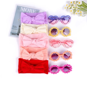 Lot de 5 paires de lunettes pour bébé et bandeaux en nylon jacquard de couleurs variées