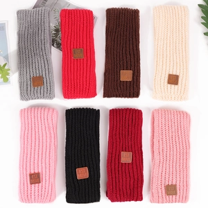 Kids knitted scarf set in 8 solid colors including grey and red for autumn winter warmth