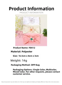 Détails du bandeau extensible pour bébé en polyester avec fleurs en tissu douces