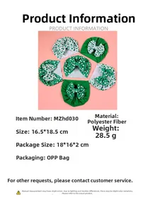 Détails des turbans pour bébé de la Saint-Patrick en polyester vert avec imprimés de trèfles