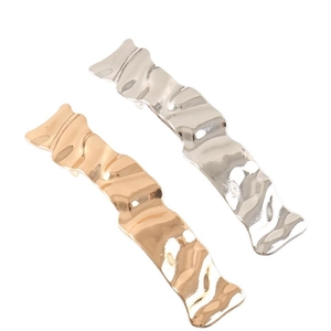 Niche Design Irregular Wave Metal Spring Hair Clip For Women Gold Silver Plated Zinc Alloy Geometric Side Clip Fashion Hairpin