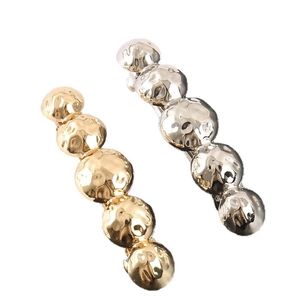 Minimalist Alloy Hammered Ball Hair Clip For Women Vintage Metallic Gold Silver Electroplated Spring Clip Hair Accessories