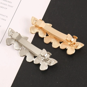 Elegant gold and silver butterfly hair clips with durable spring metal closure