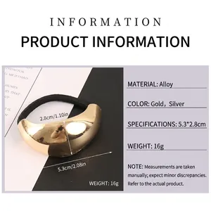 Minimalistisches Haargummi aus goldener Legierung mit elastischem Seil für Frauenhaare