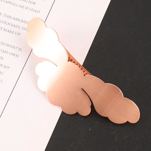 Elegant rose gold alloy cloud hair clip with brushed metal texture for women