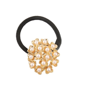 Élastique à Cheveux Femme Style Coréen Fleur Künstliche Perle d'imitation Bande Élastique Alliage Floral Scrunchie Accessoires Cheveux