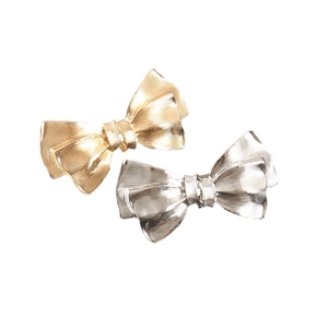 French Vintage Pleated Metal Bow Hair Claw Clip Sweet Alloy Ribbed Ribbon Hairpin Decorative Elegant Hair Accessories For Women