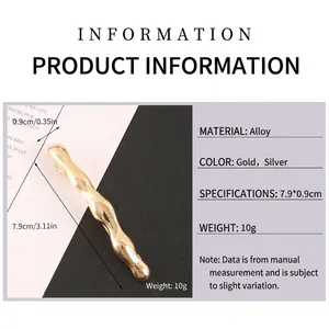 Eleganter goldener Haarklammer aus Legierung mit minimalistischem Wellendesign für Damen