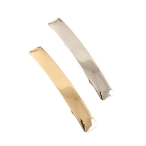 Minimalist gold and silver metallic hair clips with high-gloss polished finish in a set