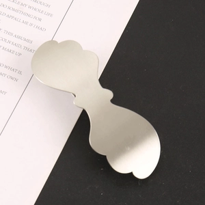 Minimalist silver wavy alloy hair clip with brushed metal finish for women