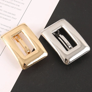 Lot de barrettes géométriques creuses minimalistes en finitions or et argent poli