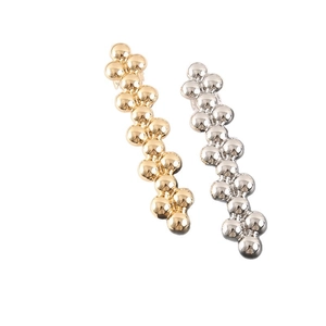 Minimalist Metallic Beaded Hair Clip For Women Korean French Style Gold Silver Alloy Geometric Bubble Barrette Hair Accessories