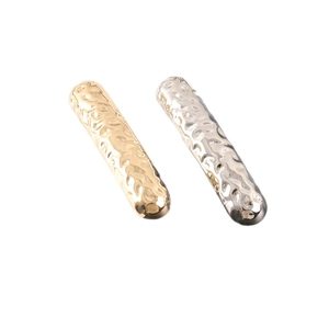 Minimalist Alloy Hammered Hair Clip For Women Metallic Melted Lava Texture Geometric Barrette Gold Silver Fashion Hairpin