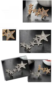 Detailed macro of gold and silver star ear cuffs with triple-layer vacuum plating