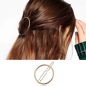 Pince à Cheveux Ronde Minimaliste en Alliage pour Femmes Barrette Métallique Géométrique Accessoires de Cheveux Élégants