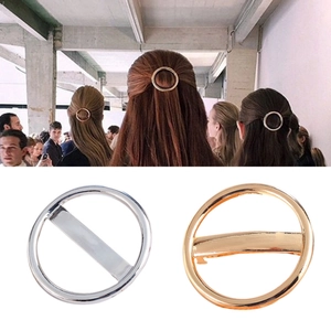 Fermaglio per Capelli a Cerchio in Metallo Rotondo Geometrico Minimalista da Donna Oro Argento Liscia Lega Forcina Moda Accessori per Capelli da Festa