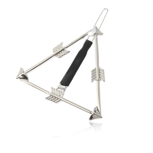 Silver hollow triangle arrow hair clip for women with premium polished metallic finish