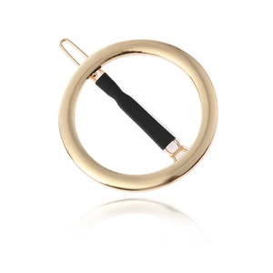 Women Minimalist Geometric Circular Alloy Hair Clip Gold Silver Electroplated Metal Round Hairpin Side Clip Hair Accessory