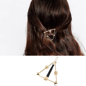 Hollow Arrow Triangle Hair Clip Geometric Alloy Electroplated Hairpin For Women Fashion Daily Commuting Headwear Accessories