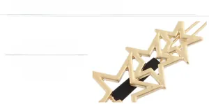 Detailed close-up showing polished gold star-shaped hair clips with a smooth mirror finish