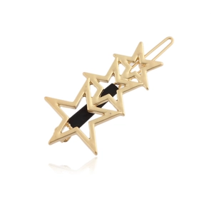 Hollow Star Hair Clip Alloy Metal Geometric Pentagram Side Clip Gold Silver Hair Accessories For Women Wedding Party Fashion