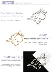 Detailed macro of hollow metal hair clip with high-grade mirror polishing and gold plating
