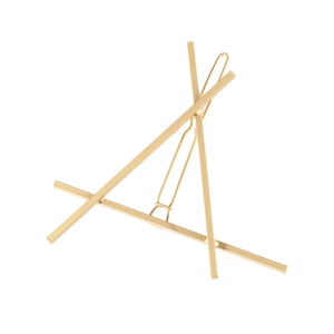 Minimalist gold geometric triangle hair clip with matte finish and secure U-shaped metal grip