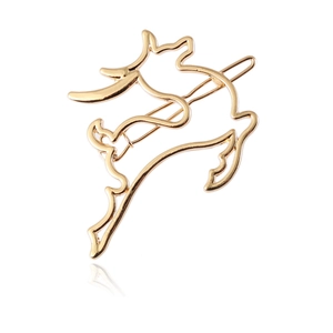 Elegant gold reindeer hair clip with minimalist hollow design for women and girls