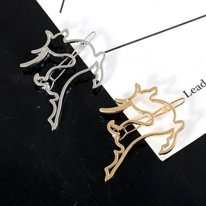 Minimalist hollow deer hair clips set in gold and silver finish for women